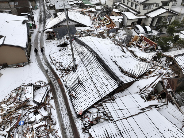 地震で被害を受けた家屋（石川県珠洲市）／（Ｃ）共同通信社