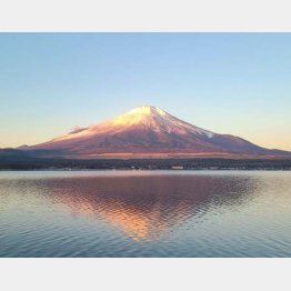 山中湖から富士山を望む