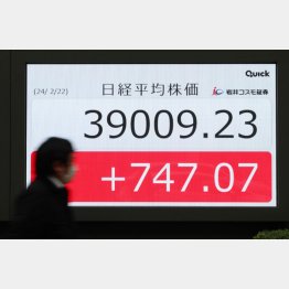 2月22日、日経平均株価が史上最高値を更新（Ｃ）日刊ゲンダイ