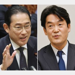 小西氏（右）の問いにも真正面から答えない岸田首相（Ｃ）日刊ゲンダイ