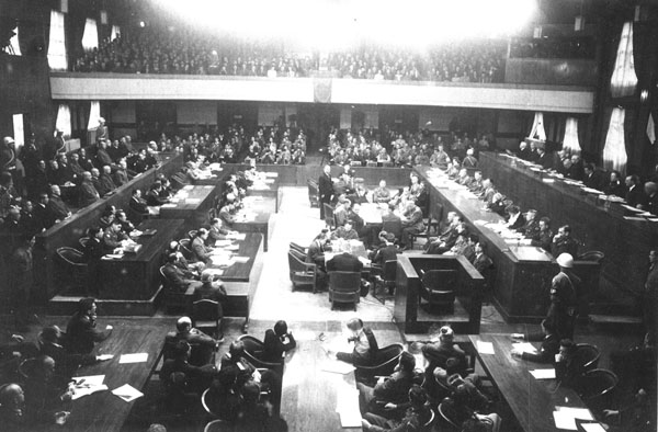 「東京裁判」に東条英機元首相らＡ級戦犯被告らが出廷した＝1946（昭和21）年5月3日（Ｃ）共同通信社
