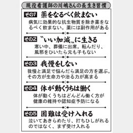 現役看護師川嶋さんの長生き習慣（Ｃ）日刊ゲンダイ