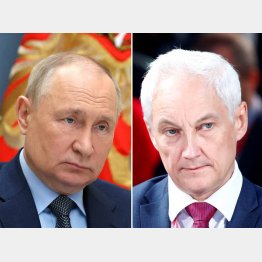 5期目に入ったロシアのプーチン大統領、右は国防相に抜擢されたベロウソフ前第1副首相（Ｃ）ロイター／Sputnik