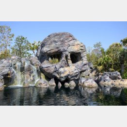 ドクロ岩は裏側から入って目の部分から顔が出せるのでこのエリアでの人気のフォトスポットになりそう。©Disney
