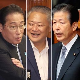 自分たちの都合のいい改革案を自分たちで可決（左から岸田首相、「日本維新の会」の馬場伸幸代表、公明党の山口那津男代表）／（Ｃ）日刊ゲンダイ