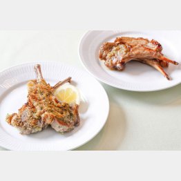 ラムチョップのパン粉焼き（左）と柚子胡椒焼き（Ｃ）日刊ゲンダイ