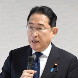 憲法改正実現本部の会合であいさつする岸田首相（Ｃ）日刊ゲンダイ