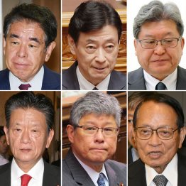 非公認となる面々。（左上から時計回りに）下村博文元文科相、西村康稔元経産相、萩生田光一元政調会長、平沢勝栄元復興相、高木毅元国対委員長、三ツ林裕巳衆院議員（Ｃ）日刊ゲンダイ