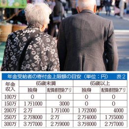 年金受給者の寄付金上限額の目安（Ｃ）日刊ゲンダイ