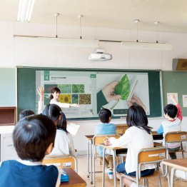 黒板のサイズに合わせて幅広く投影できる（提供写真）