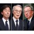 日枝氏は、3者を一喝（左から港、嘉納、遠藤氏）／（Ｃ）日刊ゲンダイ