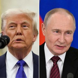 電話会談では進展なし(トランプ米大統領とプーチン露大統領)(C)ロイター
