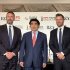 （左から）R&Aコマーシャル最高責任者のニール・アーミット氏、ISPS半田晴久会長、R&A コマーシャルパートナーシップ担当のヘンリー・キーリング氏