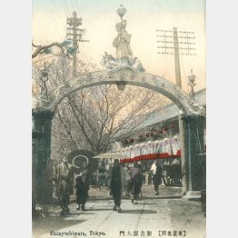 明治後期の新吉原の大門(C)イマジンネット画廊所蔵/共同通信イメージズ