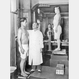 徴兵検査(1931=昭和6=年4月16日、東京・牛込区役所、=日本電報通信社撮影)