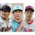 （左から）前田健太、藤浪晋太郎、青柳晃洋（Ｃ）共同通信社