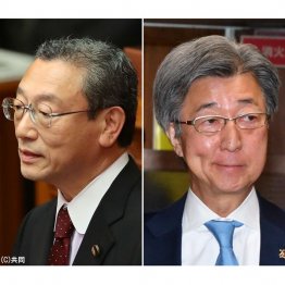 安定感バツグンの立憲民主・長浜博行(左)、当選圏内に浮上した自民・石井準一(C)日刊ゲンダイ