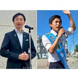 石川・自民・宮本修司(左)は盤石、国民・浜辺健太(右)は出遅れた