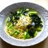 しらうおとアスパラガス、枝豆のパスタ（提供写真）