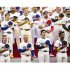 オールスタ戦の試合前、大谷翔平（前列右2）とナ・リーグの選手たち（Ｃ）共同通信社