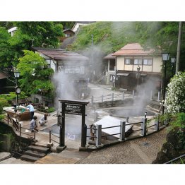 村民が山菜や野菜をゆでる野沢温泉の台所「麻釜」/(提供写真)