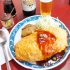オムライスの中身は鶏肉たっぷりのチキンライス（Ｃ）日刊ゲンダイ