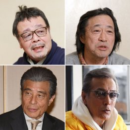 このバラエティー感(左上から時計回りになぎら健壱、武田鉄矢、岩城滉一、舘ひろし)/(C)日刊ゲンダイ