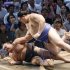 上手ひねりで霧島を下す大の里（Ｃ）共同通信社