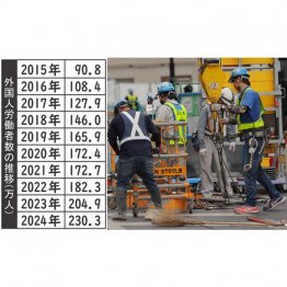 建設現場にも多くの外国人(C)日刊ゲンダイ