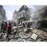 イスラエル軍の攻撃で破壊された、パレスチナ自治区ガザ市（Ｃ）ゲッティ＝共同