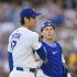 大谷翔平とスミス捕手（Ｃ）ロイター／Imagn Images