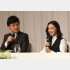 山里亮太・蒼井優 結婚会見より（C）日刊ゲンダイ