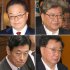 全員、沈黙（左上から時計回りに、「5人衆」と称された旧安倍派の世耕、萩生田、松野、西村4氏）／（Ｃ）日刊ゲンダイ