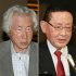 小泉純一郎元首相（左）と山崎拓元党副総裁（Ｃ）日刊ゲンダイ