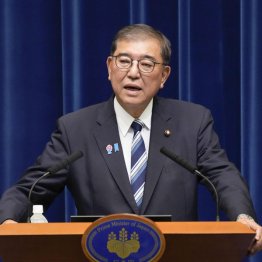 退陣表明をする石破首相（Ｃ）共同通信社