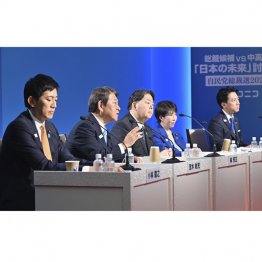 インターネット番組「ニコニコ生放送」主催の討論会（Ｃ）共同通信社
