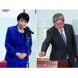 旧安倍派は復権を狙い(萩生田光一元政調会長=右)、新総裁の言動は危うい(C)J MPA