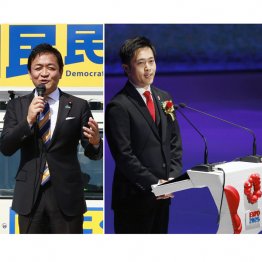 頑なに野党共闘を拒み、自民党との連立を切望…(国民民主の玉木代表、日本維新の会吉村代表=右)/(C)共同通信社