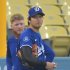 29日の第4戦に備えブルペンで調整する大谷(C)ロイター/Imagn Images