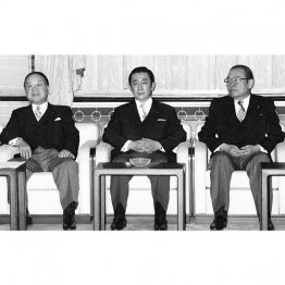 左から梶山静六、橋本竜太郎、久保亘の3氏（Ｃ）共同通信社