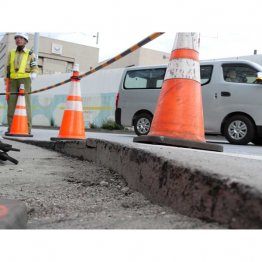 2025年、今年10月に発生した品川区の隆起事故（提供）筆者