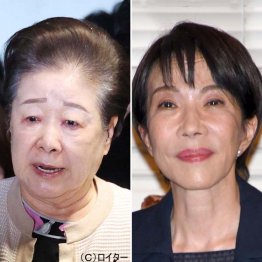 旧統一教会の韓鶴子総裁（左）と高市早苗首相（Ｃ）日刊ゲンダイ