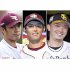 （左から）則本昂大、辰己涼介、東浜巨（Ｃ）共同通信社